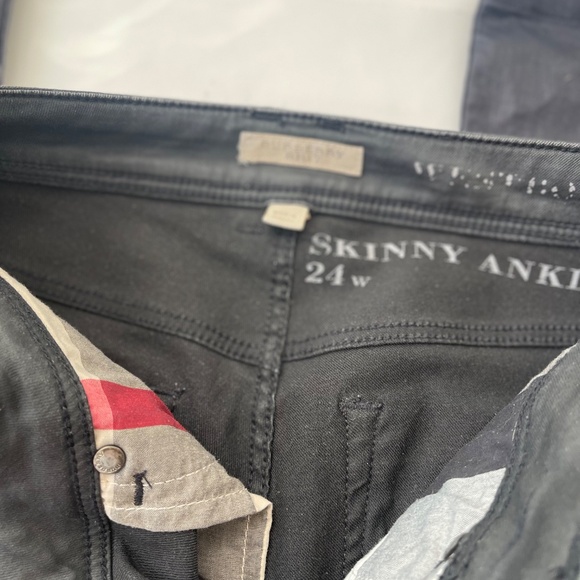 Size 24W Burberry Pilton Skinny Ankle Leggings Jeans Women's Brown Burgundy - Picture 5 of 14